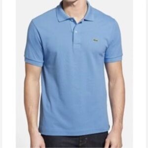Lacoste Blue Short Sleeve Polo Shirt Prima Cotton Preppy L 5